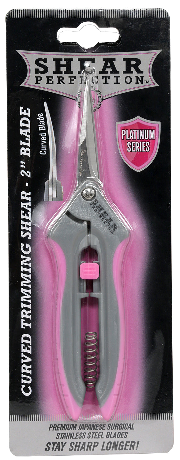 Shear Perfection Pink Stainless Trimming Shear - 2" Curved Blades