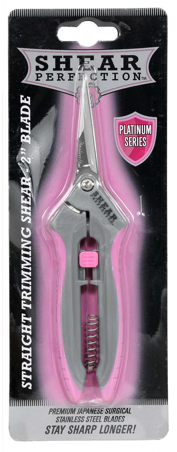 Shear Perfection Pink Stainless Trimming Shear - 2" Straight Blades